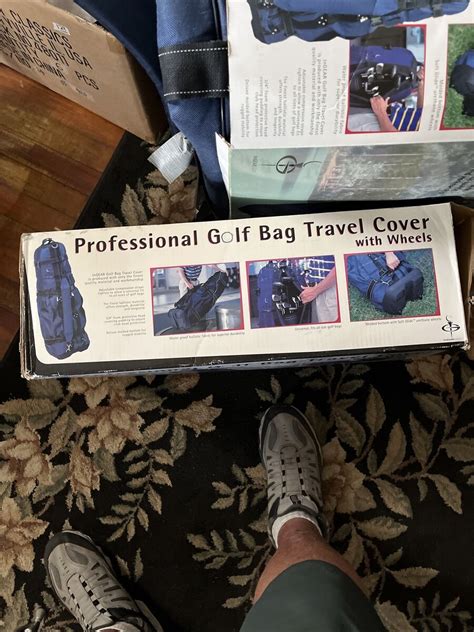 INGEAR Golf Bag Travel Cover with Wheels Navy Blue .